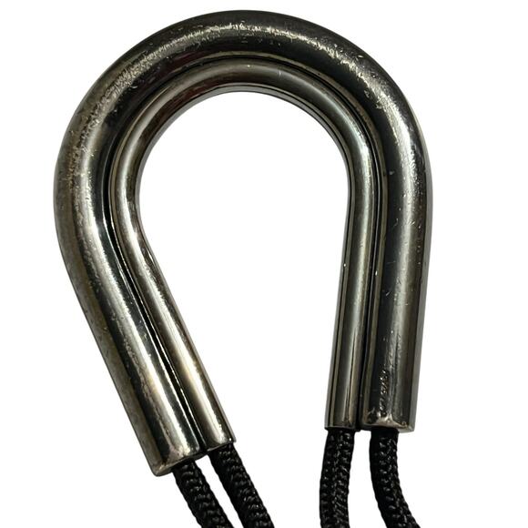 Hermes Vintage Declic Silver 925 Key Holder Keyring Silver & Black Woven Cord - Picture 5 of 8